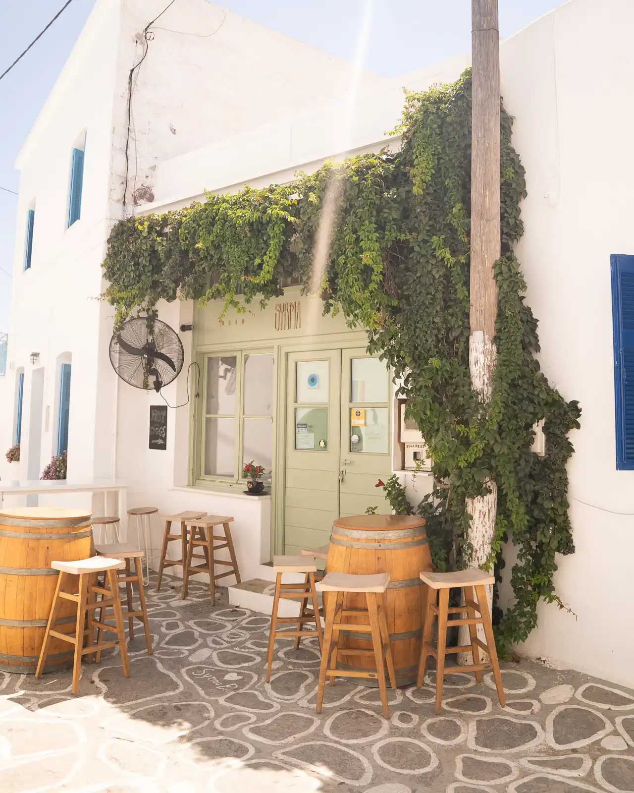 paths in old town Plaka, Milos - Greece