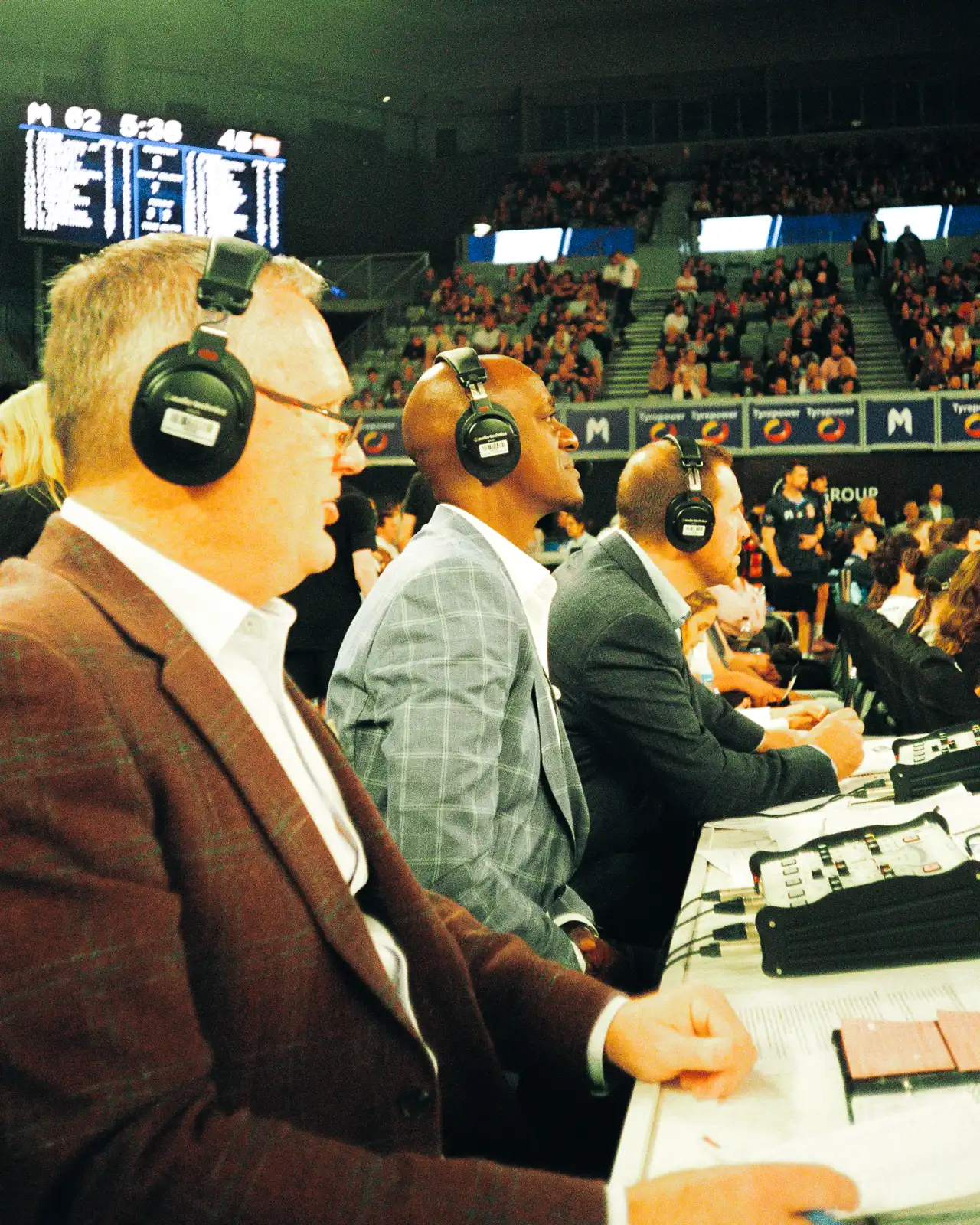 commentators box at the nbl at john cain arena