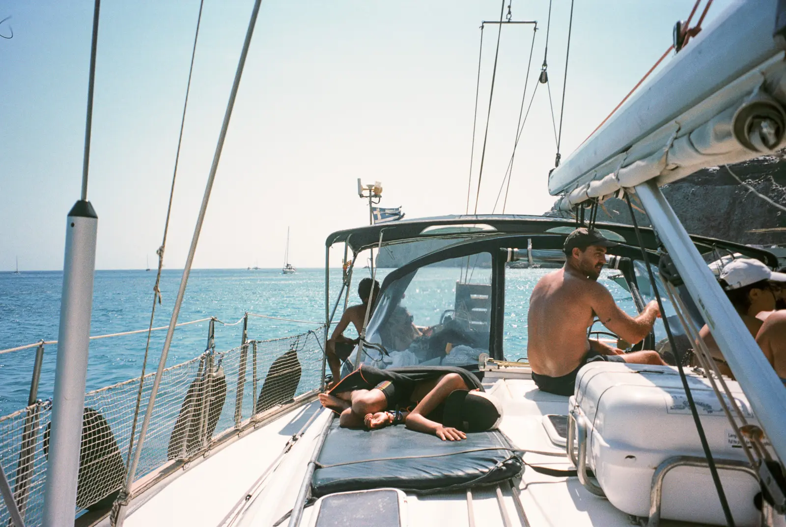 sunny day on a yacht around milos island with horizon yacht tours, greece