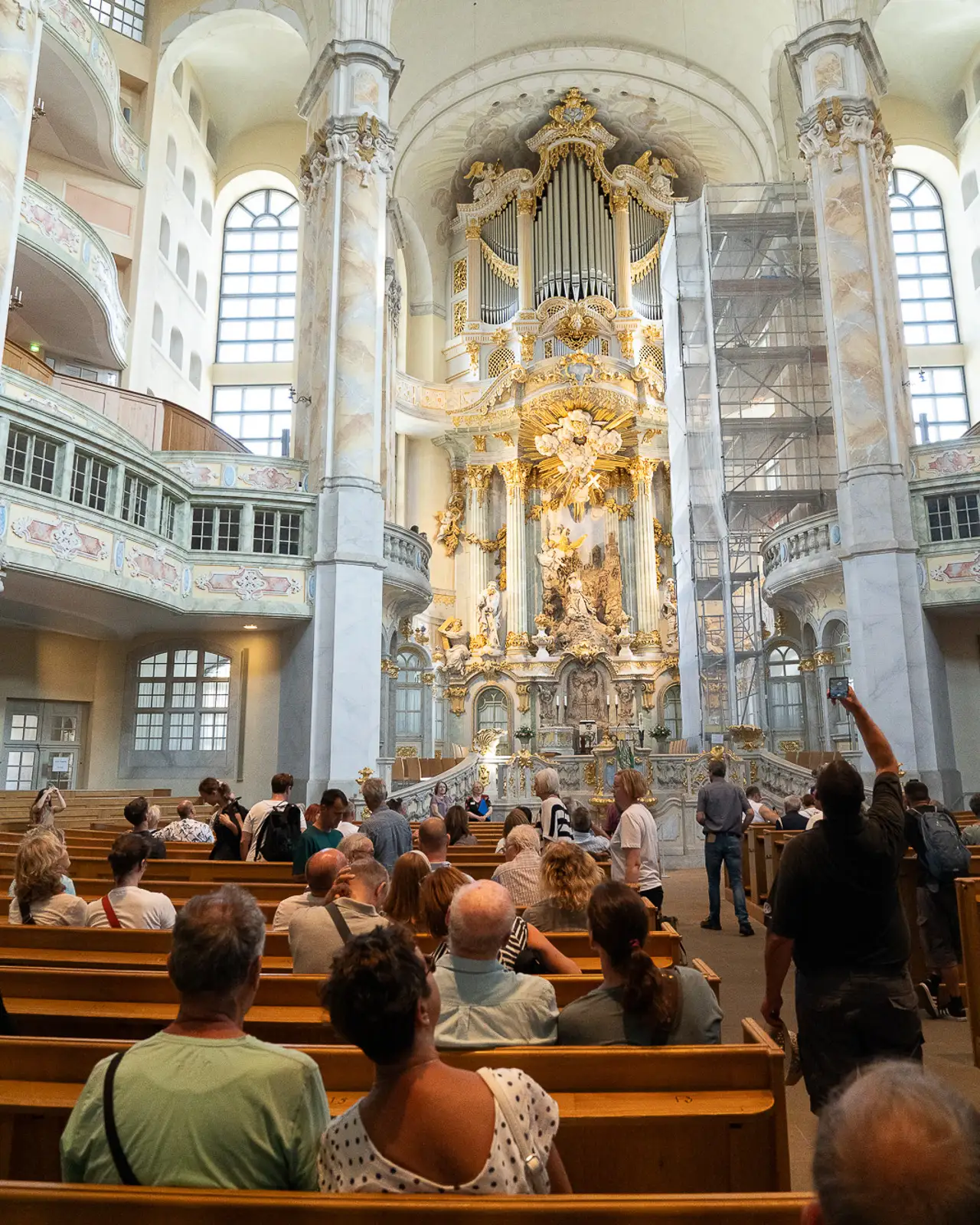 inside archiecture of frauenkirche church in dresden, germany photographed using sony alpha 7iii