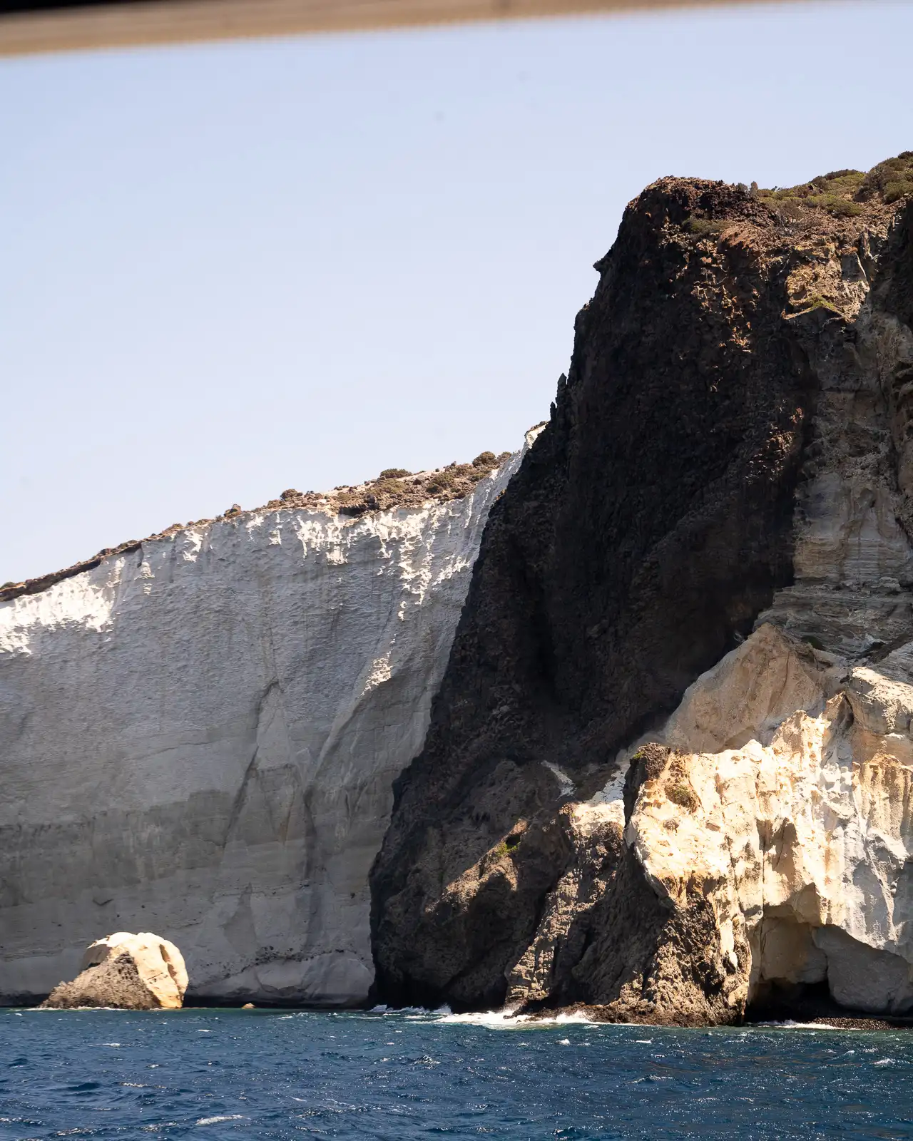 cliff faces south of milos island, greece
