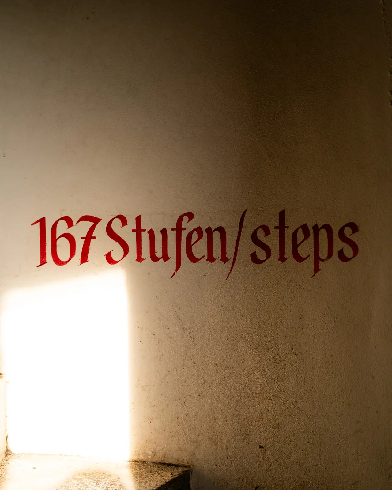 steps up The Battle of the Nations Monument in Leipzig, Germany