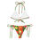 Thumbnail: Whisky Orange green All-over print recycled string bikini