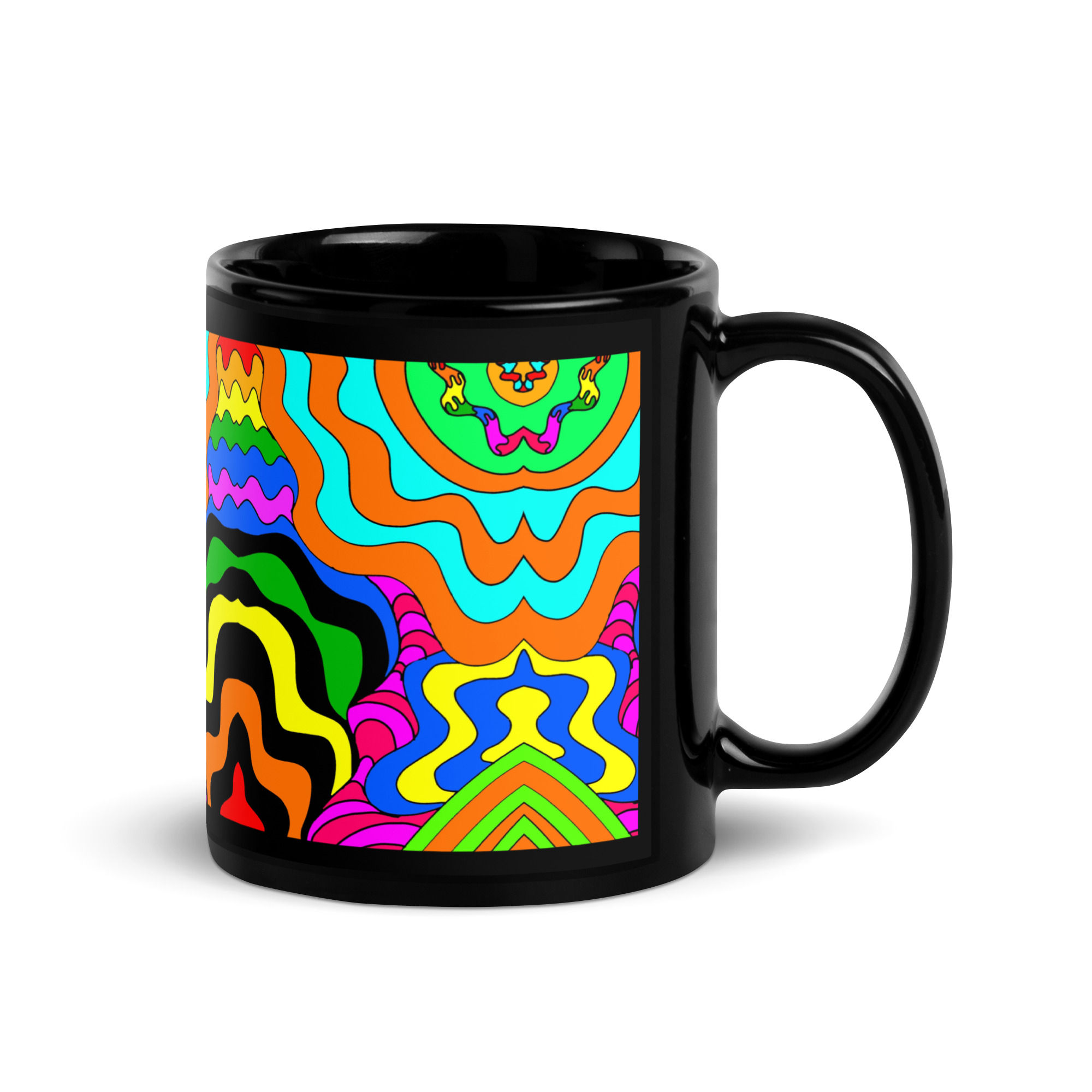 Drippy art Black Glossy Mug