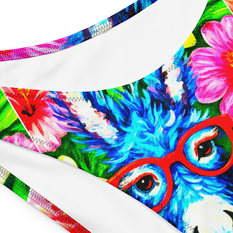 Thumbnail: Whisky in bloom blue Recycled bandeau bikini