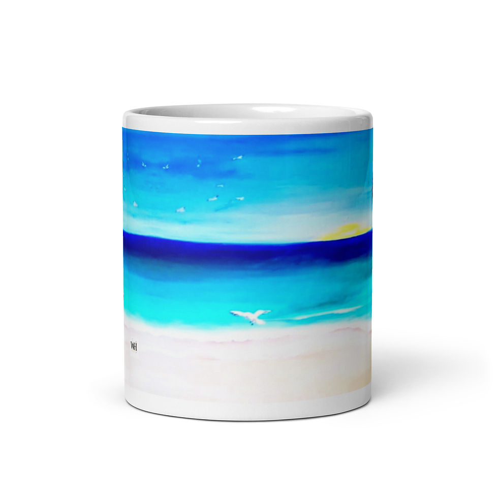 Thumbnail: Beach scenery White glossy mug
