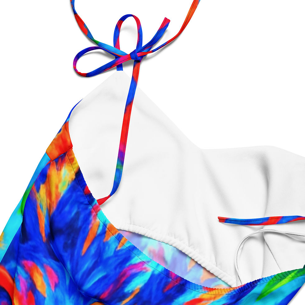 Thumbnail: Whisky in bloom undersea Tie-strap midi dress