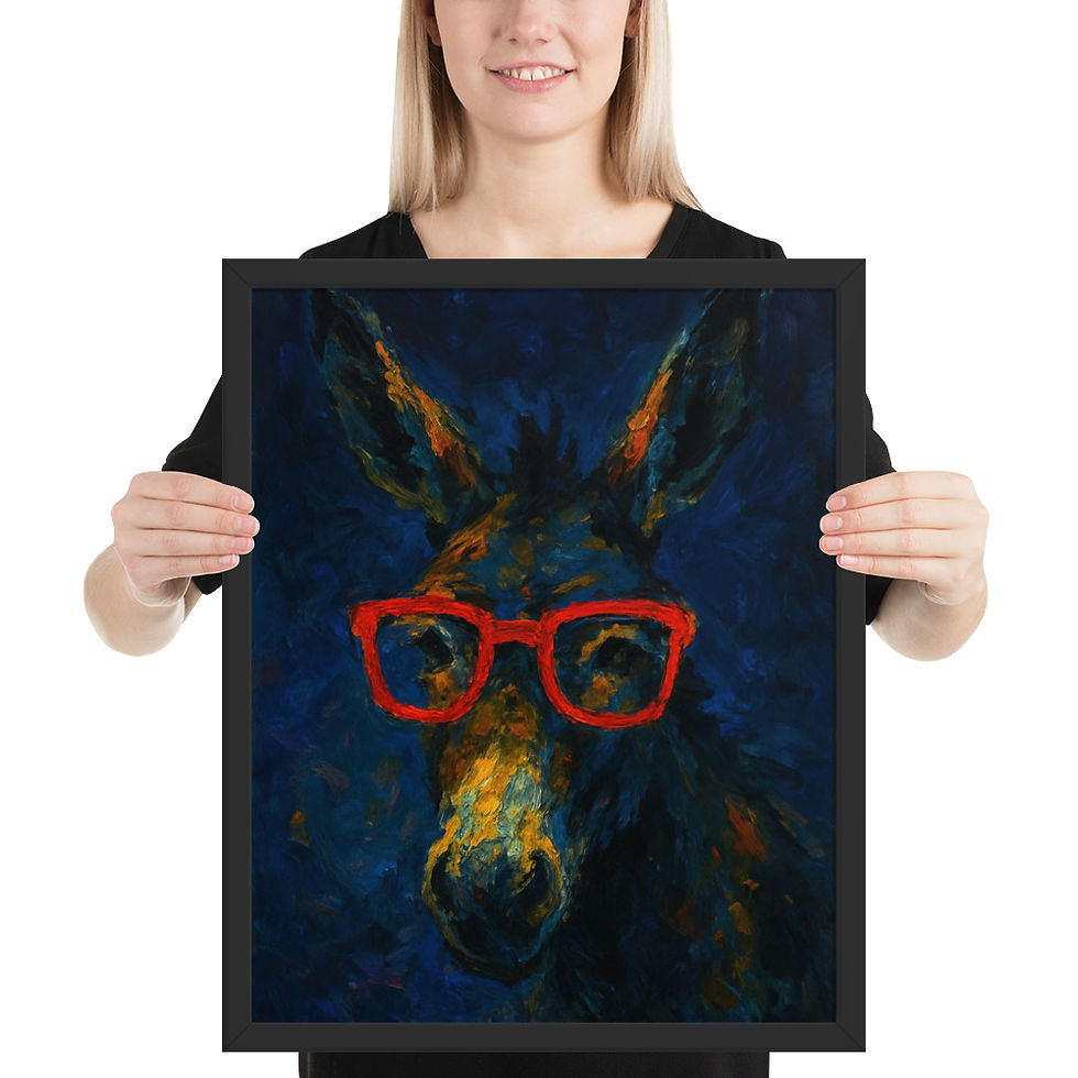 Thumbnail: Midnight CHRISTMAS donkey Framed poster