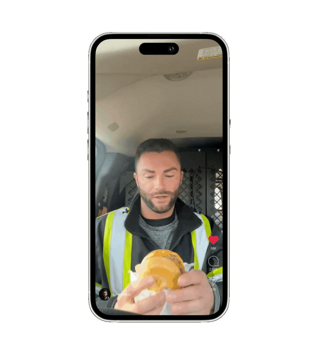 zona.eats eating big mac in car