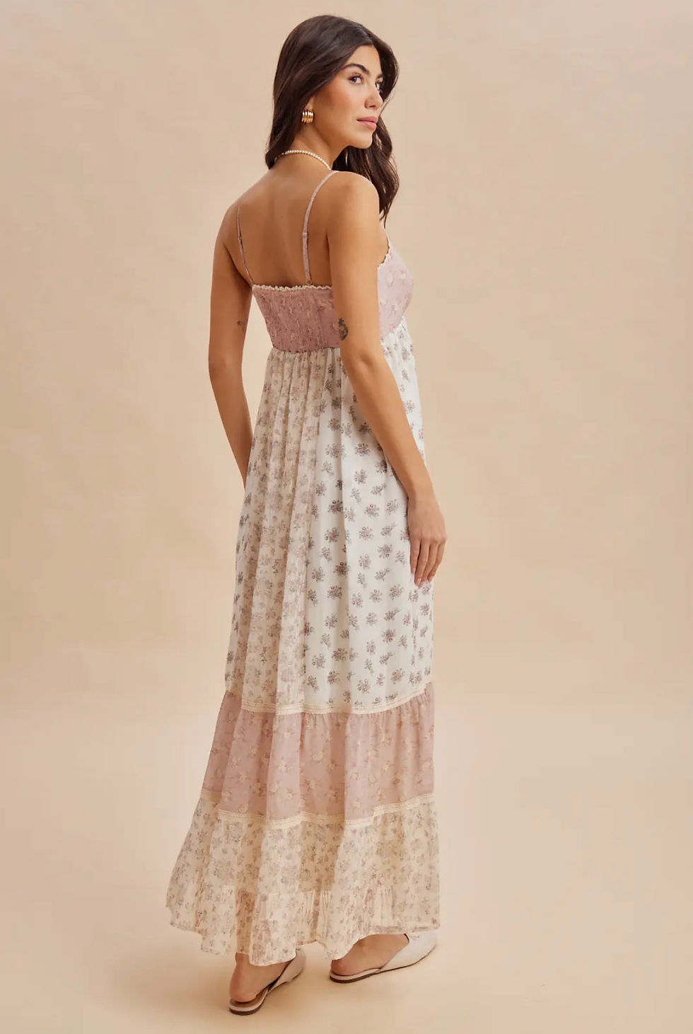 Thumbnail: Molly Mixed Panel Maxi Dress