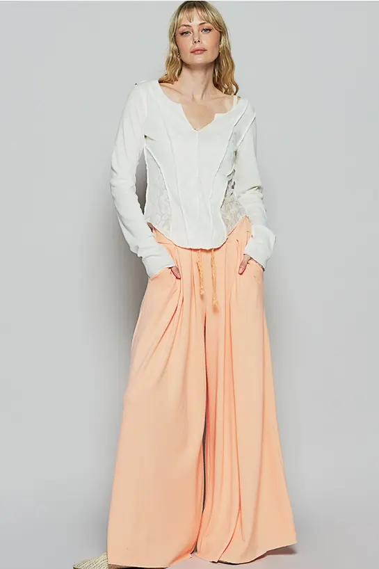 Pleated Wide Leg Pants