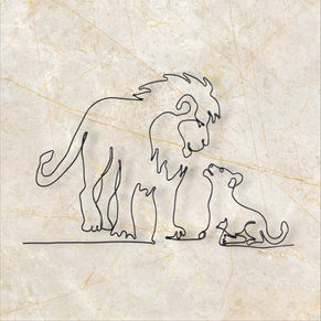 יצירה בחוט ברזל - לביאה וכפיר