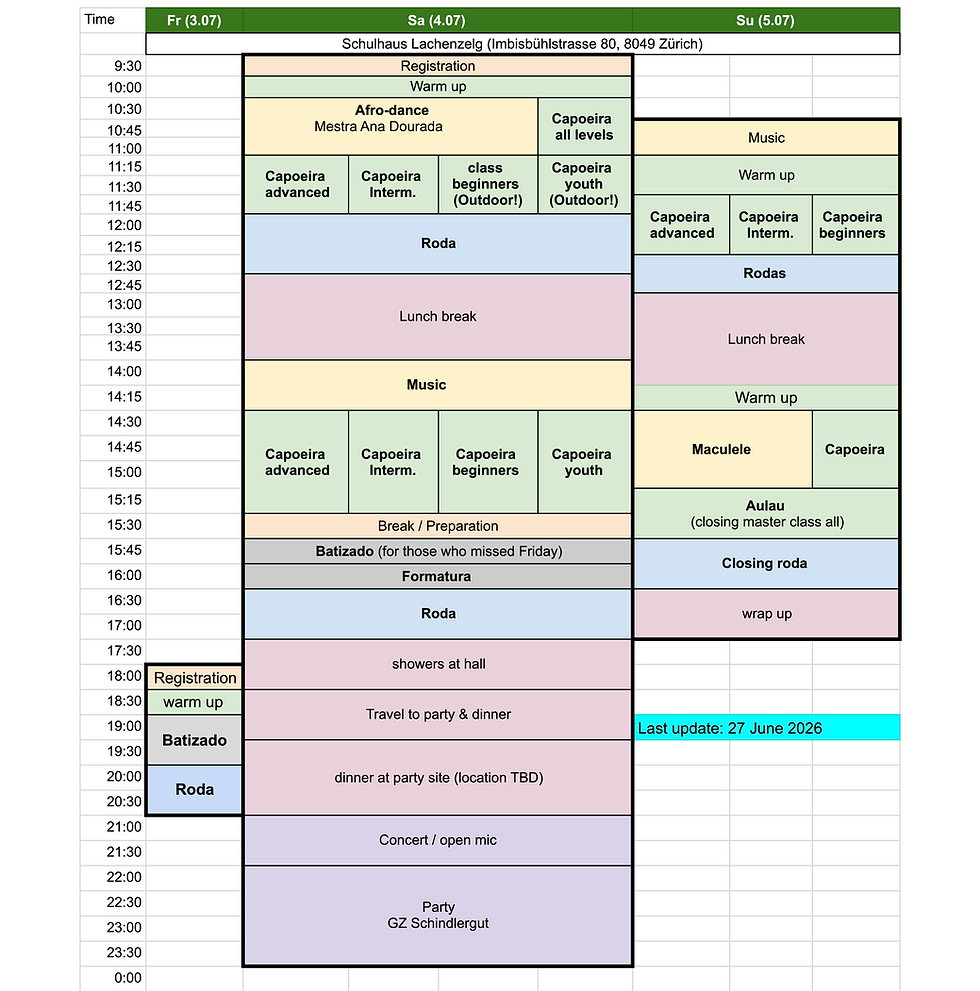Schedule - summer event 2026 - for students_Swiss Center for Capoeira 2026.png