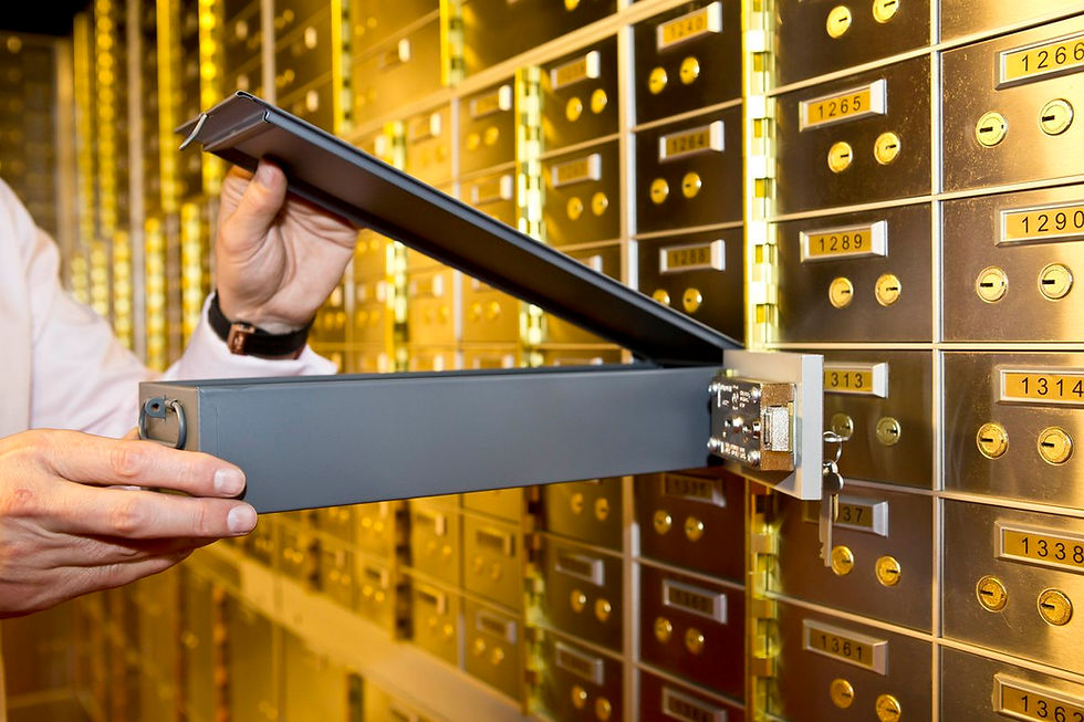 Safe deposit locker with copper hing