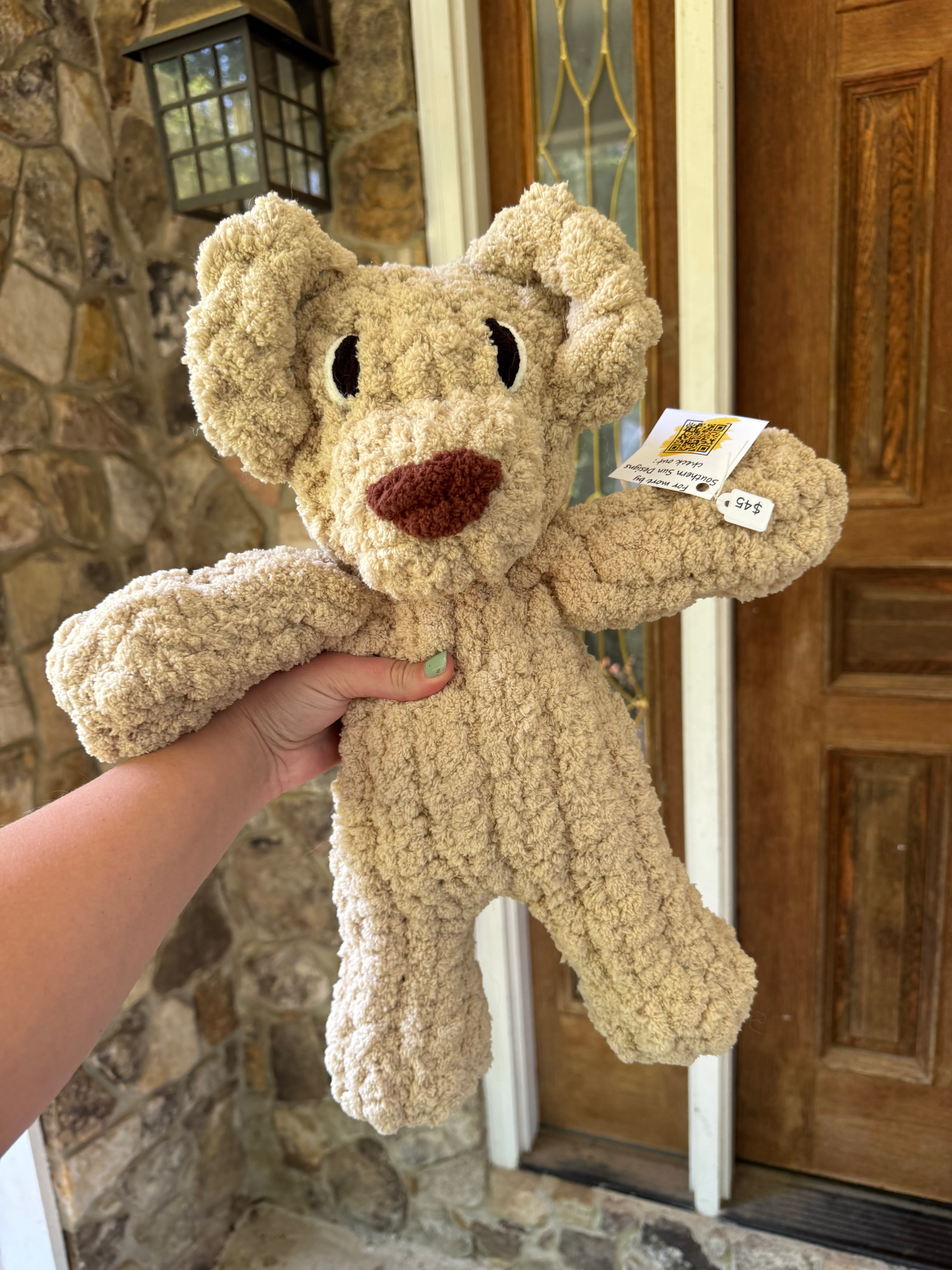 Hand Knit Teddy Bear