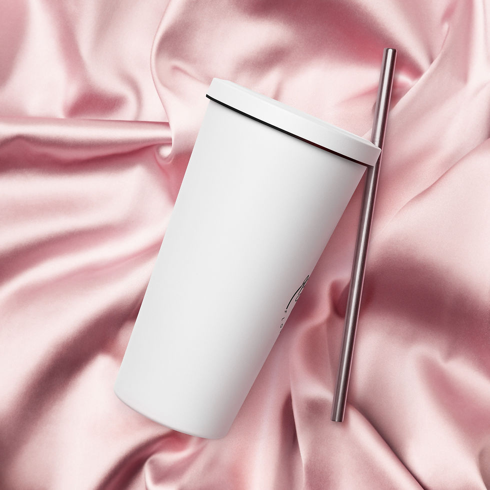 Thumbnail: Blissful Babe Insulated tumbler with a straw