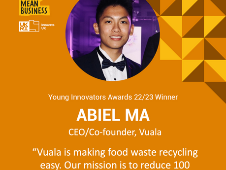 Abiel Ma, CEO of Vuala is InnovateUK Young Innovators Award Winners 2023! 