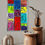Miniaturbild: PUZZLE 10 Geometrisches, buntes Kunstwerk mit Struktur in Pink, Blau, Gelb, Rot und Grün