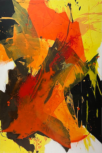 Feuer der Lebensfreude - ein gestisches Acrylbild