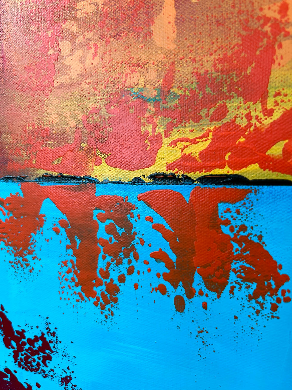 Miniaturbild: Hephaistos World 5 | Abstraktes Acrylbild, Inspiriert vom Gott Hephaistos und Vulkankräften