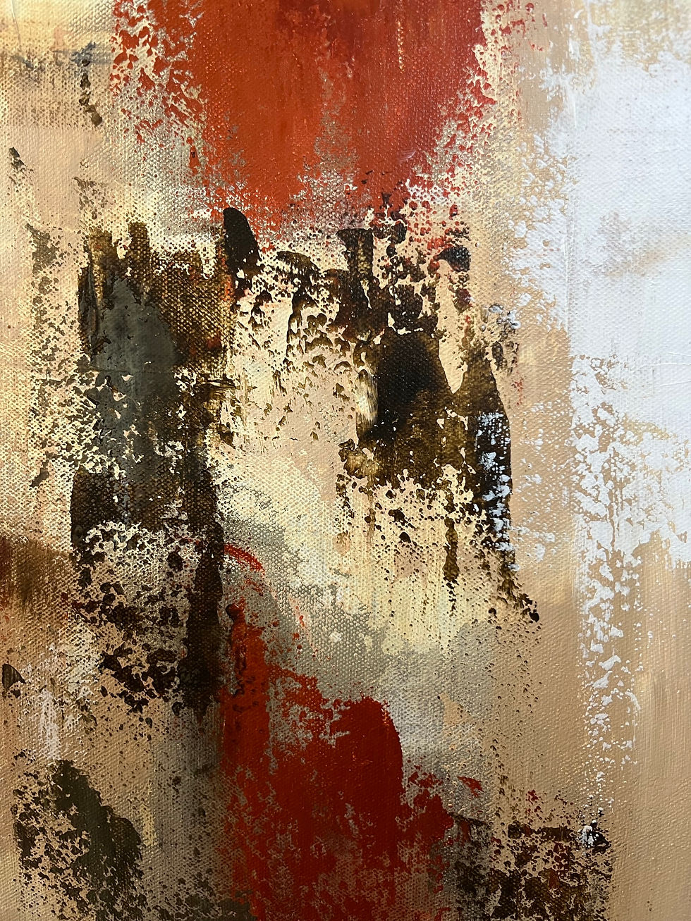 Miniaturbild: JUNCTION 5 | Einzigartiges Acrylgemälde mit Kreuzungskomposition und Used-Look-Schattenfugenrahmen