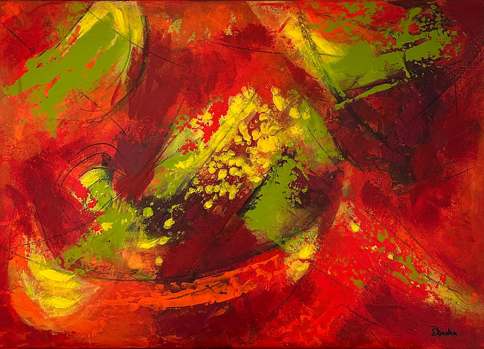 FLAMMEN DES HERBSTES 2 Acrylbild Flammen des Herbstes mit warmen Herbstfarben und expressiver Bewegung