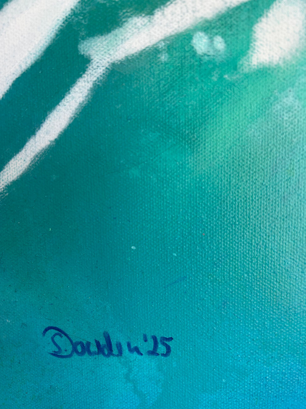 Miniaturbild: IM WANDEL DER TIEFEN 11 |  Blau-grünes Acrylbild mit dynamischer Komposition und Symbolik von Veränderung