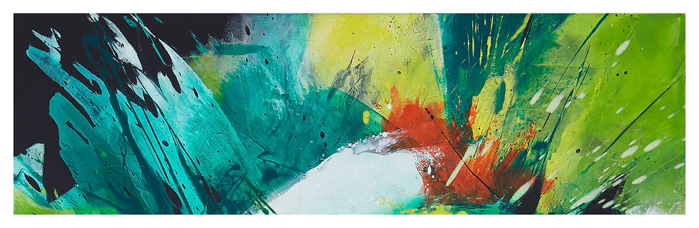Energie im Fluss– farbintensiver abstrakter Giclée-Druck mit grünen und türkisen Tönen