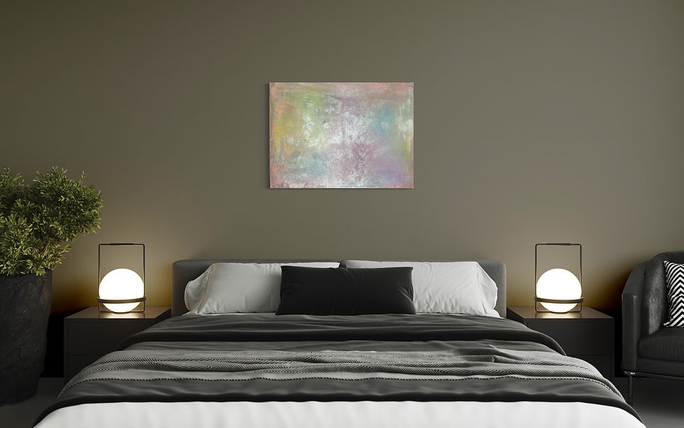 Miniaturbild: SHINY MOMENTS 10 | Abstraktes Acrylbild in Pastellfarben mit schimmerndem Pearlweiß