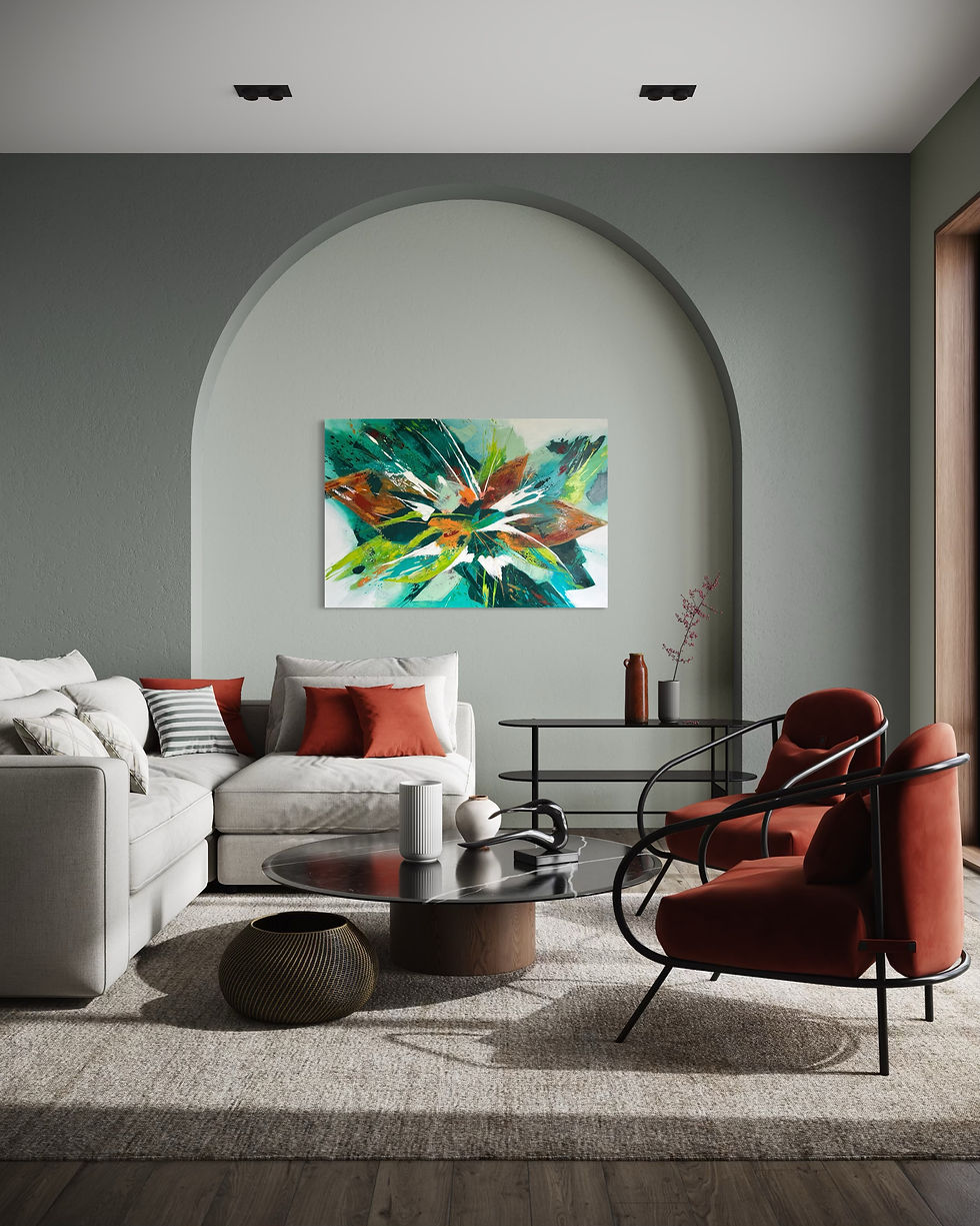 Miniaturbild: Aufbruch der Klarheit | Das Acrylbild verbindet impulsive Bewegung mit einer klar gebündelten Ausrichtung