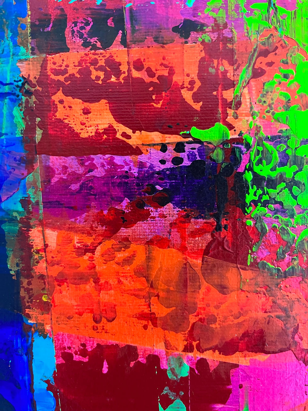 Miniaturbild: VILLA KUNTERBUNT 4 Abstraktes Acrylbild mit kräftigen Farben in Rakeltechnik