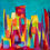 Miniaturbild: BILDERSET DUO METROPOLITAN LIGHTS 3 Urbanes Acrylkunstwerk mit klaren Linien, kräftigen Farbflächen u architektonischem Flair