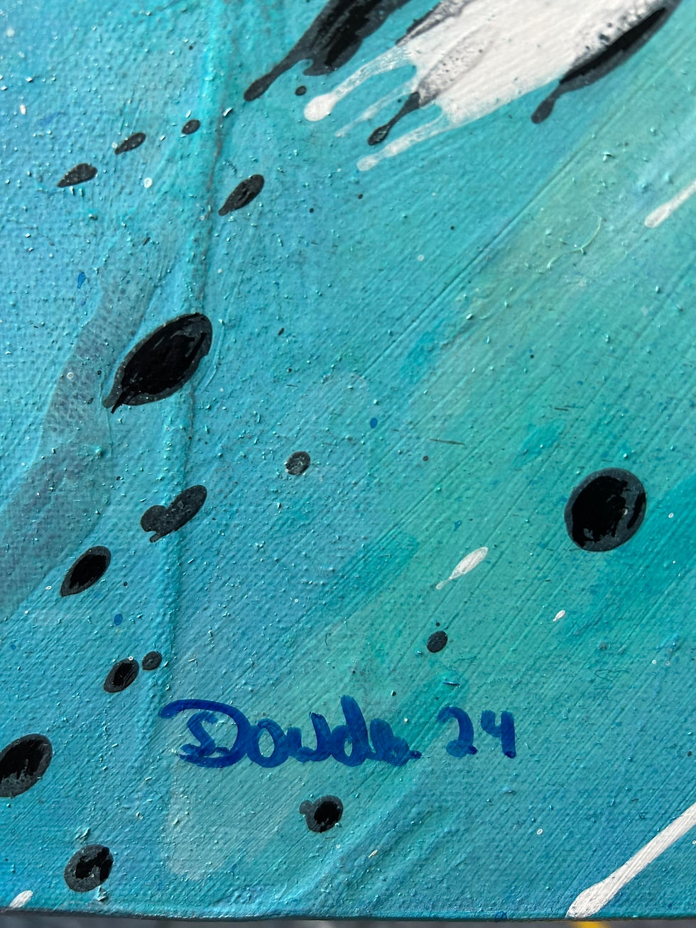 Miniaturbild: EXPLOSION DER RUHE 9 | Abstraktes Acrylgemälde in Blau und Türkis mit dynamischen Farbspritzern