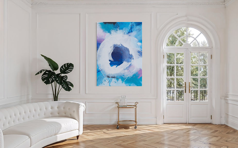 Die Kraft der Stille als Giclée-Kunstprint in einem modernen Wohnraum
