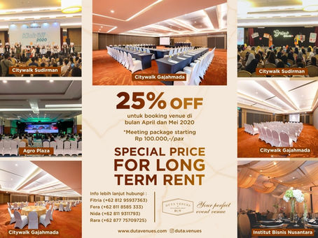 25% OFF #DutaVenues!
