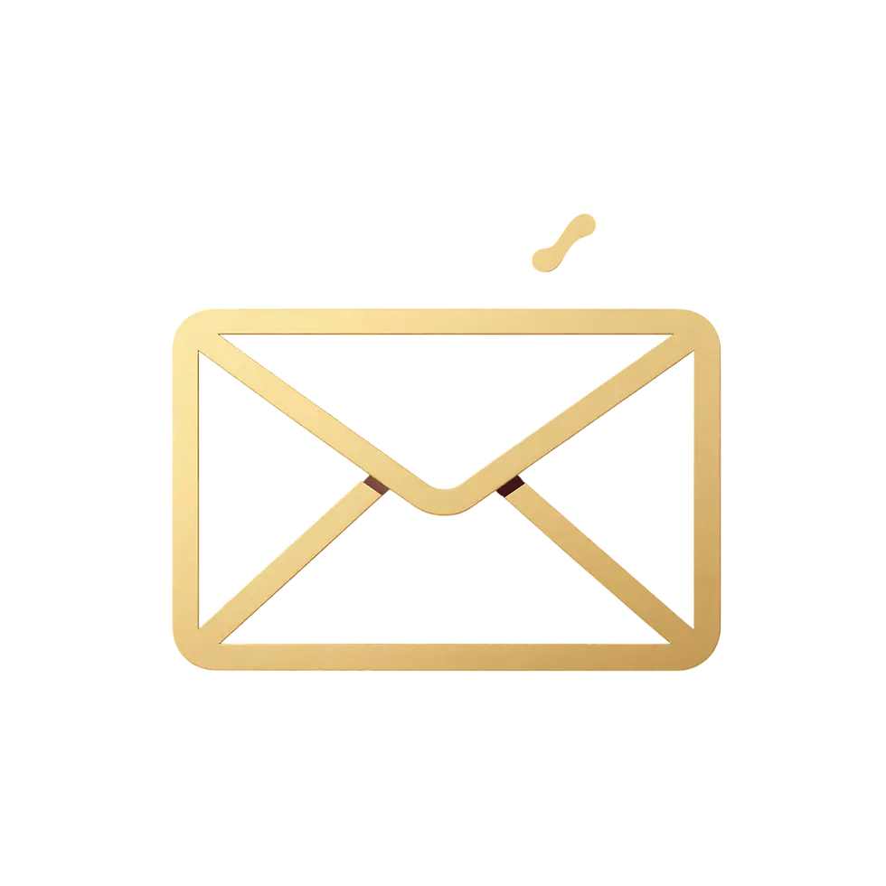 Digital graphic of a golden envelope icon against a black background. It symbolizes communication and modern messaging.