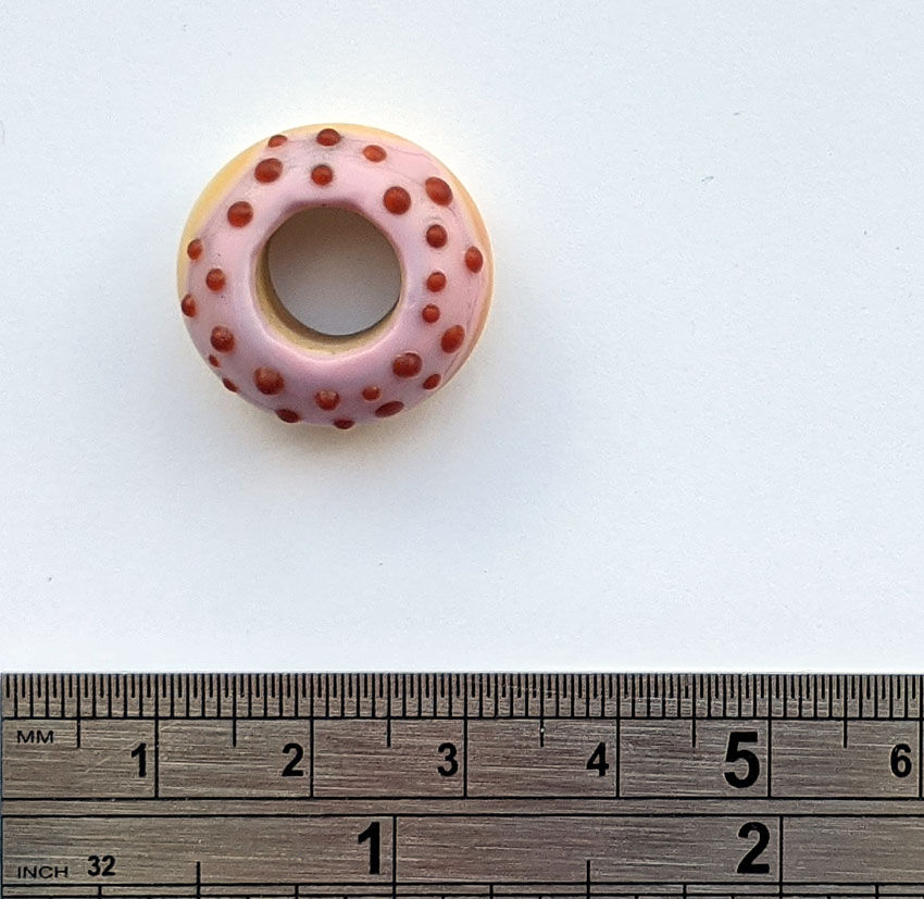 Thumbnail: Strawberry frosted donut pendant