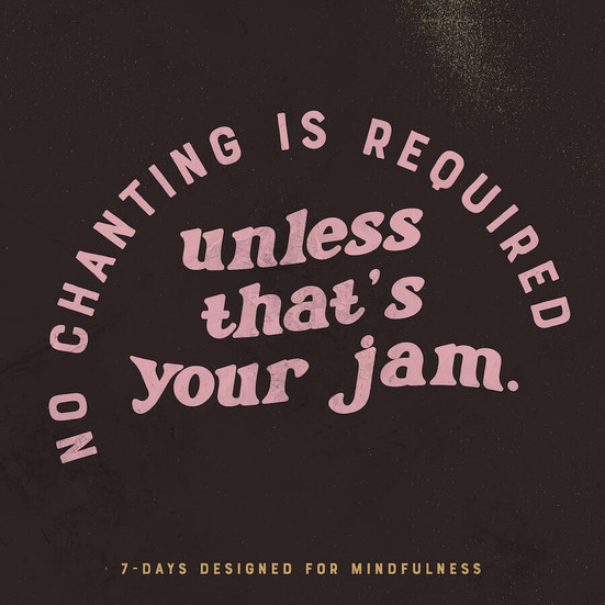 no chanting is required unless its your jam in pink wavy text on a black background