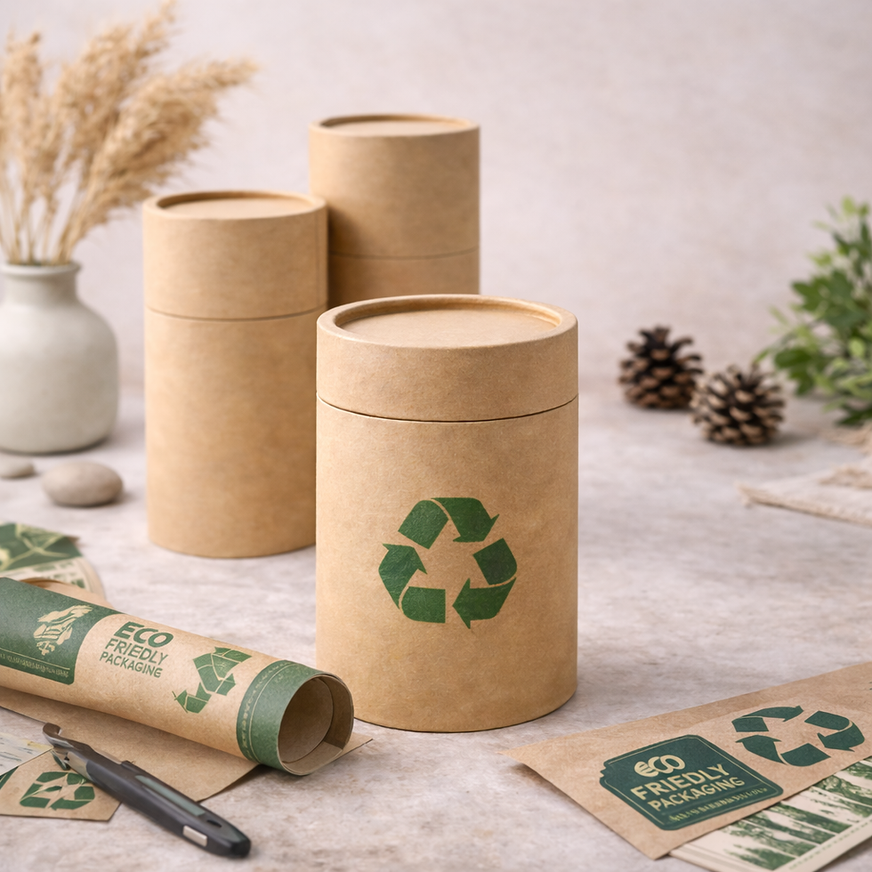 Kraft paper packaging cans and containers for eco-friendly products