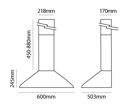 Thumbnail: Parmco URCAN-6B-1000L 60cm Canopy Rangehood - Black