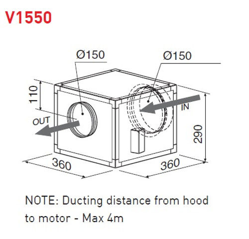 Thumbnail: Award E295S-1550 90cm Advance Series Ceiling Cassette Rangehood