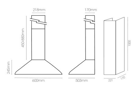 Thumbnail: Parmco RCAN-6S-500L 60cm Canopy Rangehood