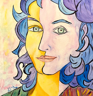 Younger Self Portrait, watercolor, 2021
