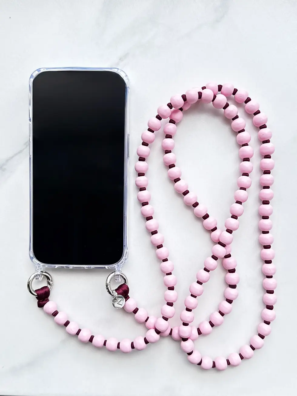 Miniatura: LE STUDIO – Korálkový popruh na telefon – Pink Berry