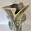 Thumbnail: Large thrown and altered vessel in grey abstract pattern with orange rim