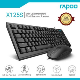 Rapoo X125S Entry level Membrane Wired Mouse And Optical Keyboard DPI 1600
