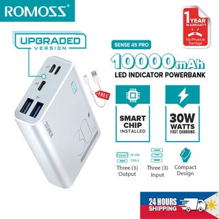 Romoss Sense 4S Pro 30W 10000 mAh Powebank Two-way Fast Charging Powerbank Type-