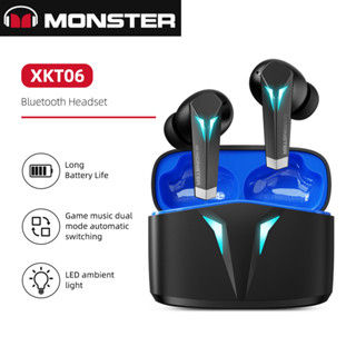 Monster XKT06 Gaming Earbuds Wireless Bluetooth 5.3 Earphones TWS Bass HIFI Ster