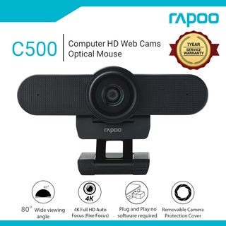Rapoo C500 Webcam 4K FHD 2160P With 80° Wide Angle Auto Focus Web Camera with No