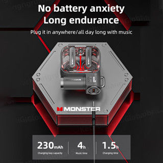 Thumbnail: Monster XKT15 BT5.3 Wireless Bluetooth Headset Sports Earphones Subwoofer HIFI S